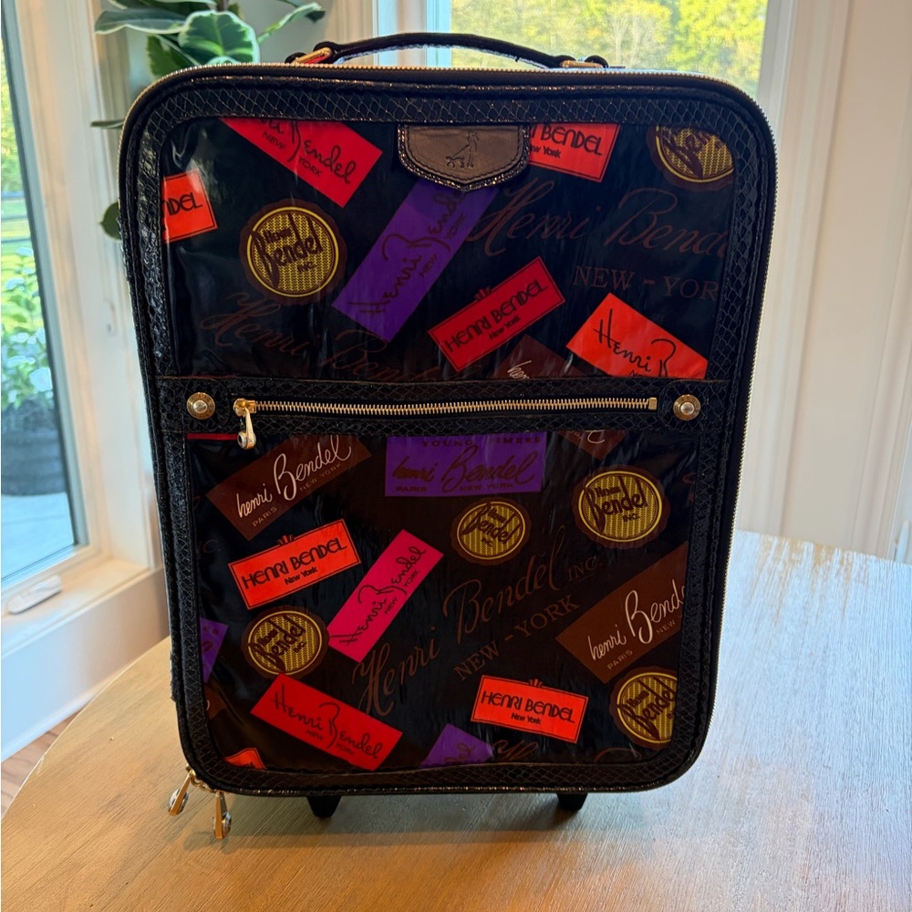 Henri Bendel Colorful Logo Patchwork Luggage/Suitcase